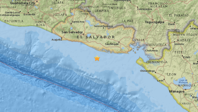 Sismo remeció a las costas de El Salvador
