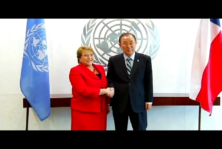 Michelle Bachelet se reunió con el secretario general de la ONU
