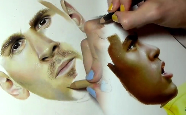 Artista realizó impresionantes dibujos de Messi y Neymar