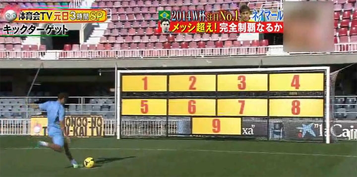 Neymar superó marca de Messi en un juego de precisión japonés