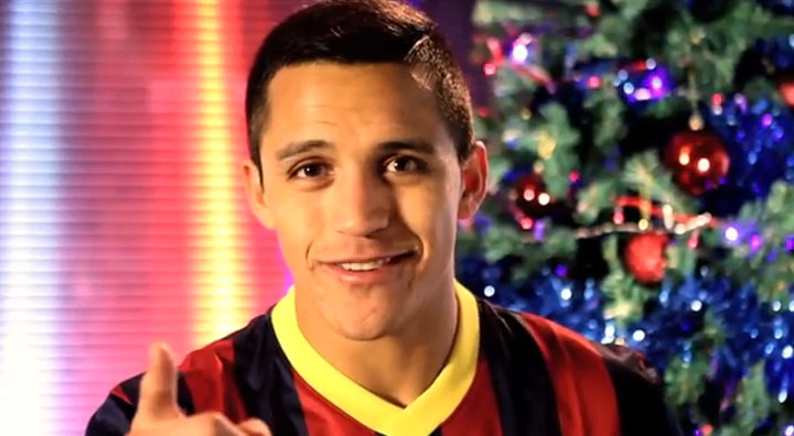 Alexis Sánchez y sus compañeros del Barcelona envían saludo navideño