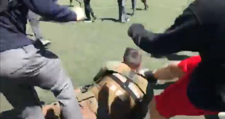 Video muestra brutal agresión a Carabineros en el INBA y el alcalde Alessandri se dirigió a parlamentarios: 