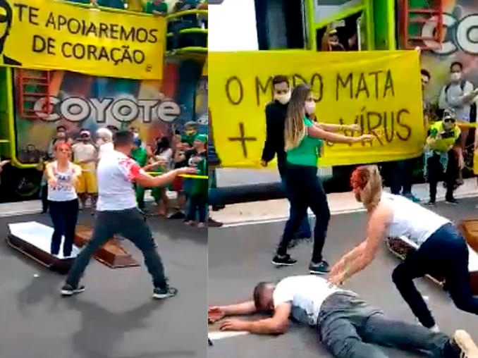 Seguidores de Bolsonaro se burlan de las muertes por COVID-19 bailando 
