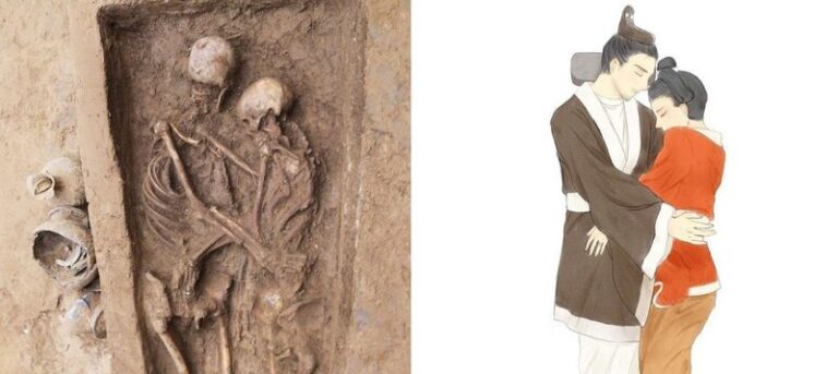 “Los amantes abrazados”: Arqueólogos descubren esqueletos de 1.800 de antigüedad en el norte de China