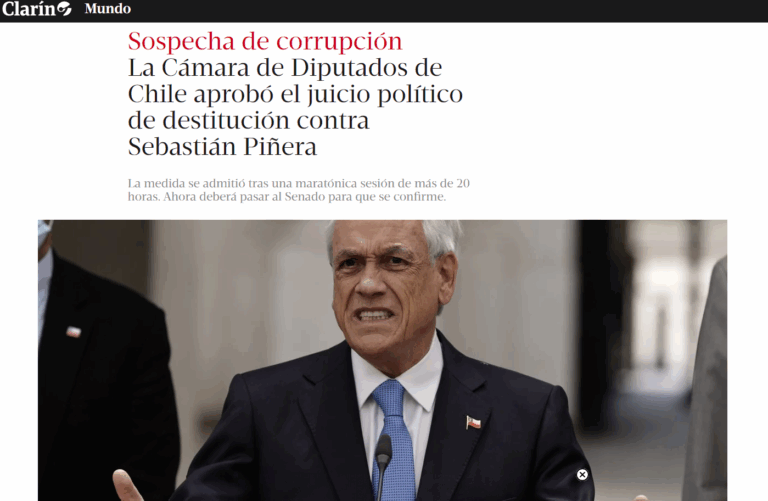 Así aterrizó la aprobación de la acusación contra Piñera en las portadas internacionales