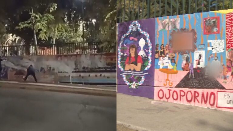 Municipalidad de Santiago borró polémico mural y consignas homofóbicas en Parque San Borja