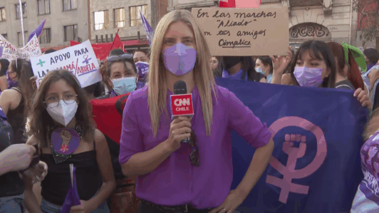 Mónica Rincón y su mensaje desde la marcha 8M: 