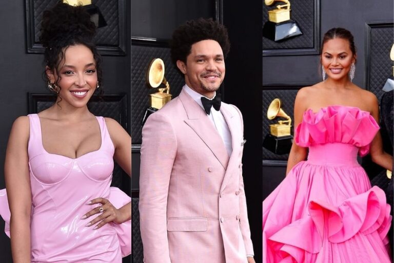 El adiós del negro y la bienvenida al rosado: Los mejores vestidos en la alfombra roja de los Grammy