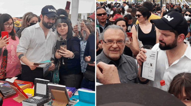 Presidente Boric hace sorpresiva visita a la feria Primavera del Libro del Parque Bustamante