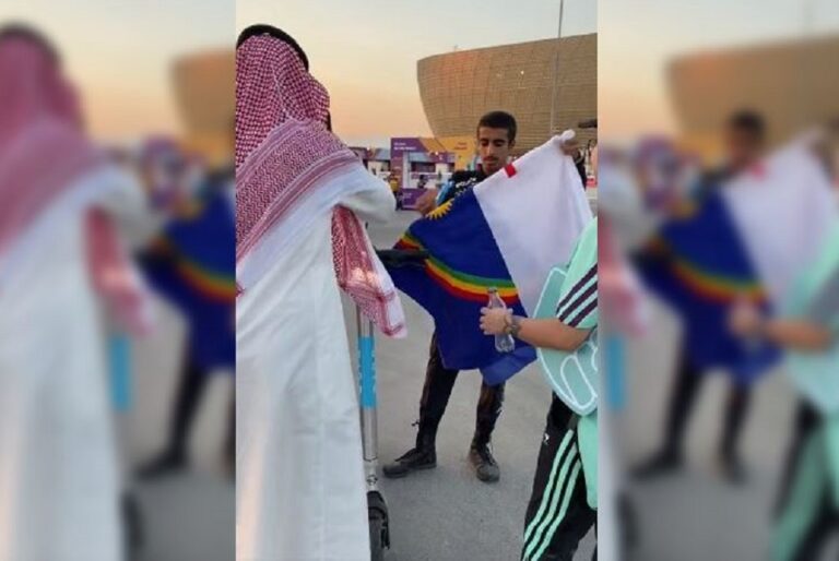 Denuncian que guardias de Qatar pisotearon bandera de estado brasileño por tener un arcoíris: Creyeron que era LGBTQIA+