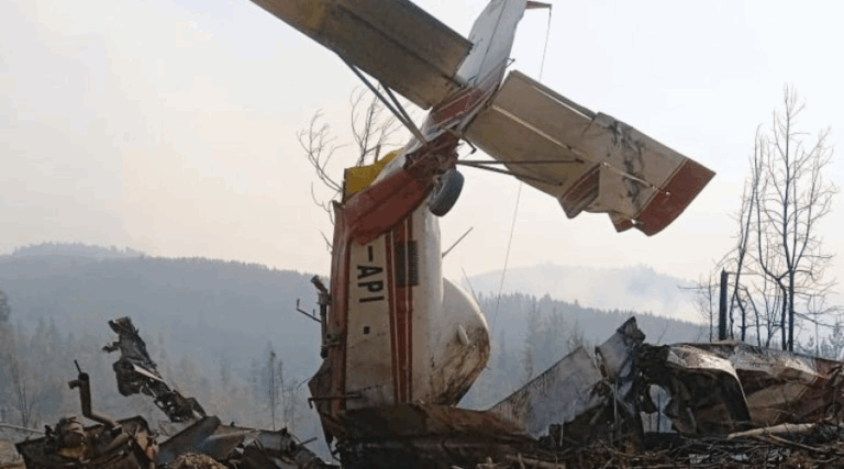 Avión de Conaf cae en la Región del Biobío mientras combatía incendios forestales