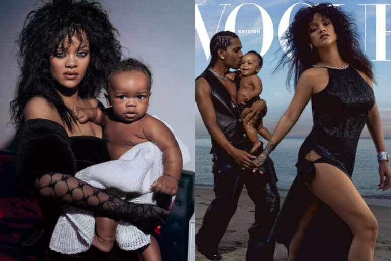 Rihanna presenta por primera vez a su hijo en la revista Vogue: 
