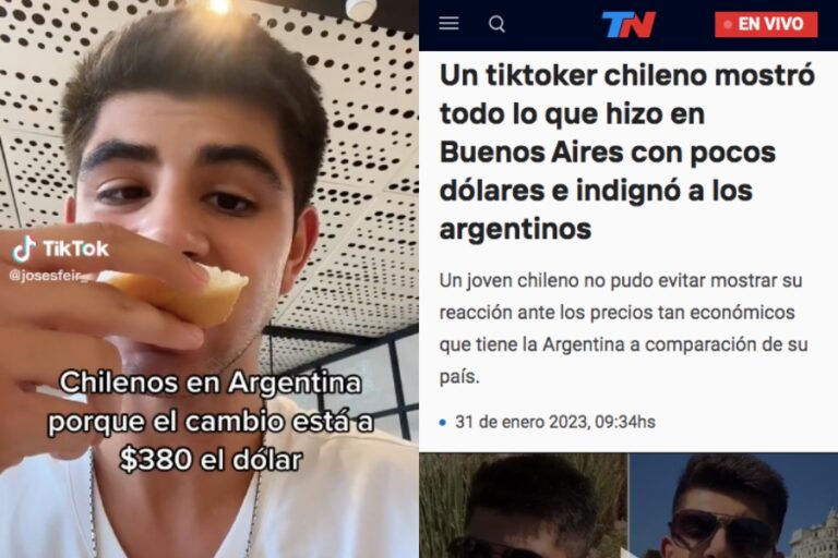 Chileno indignó a los argentinos tras mostrar en TikTok todo lo que hizo en Buenos Aires con pocos dólares