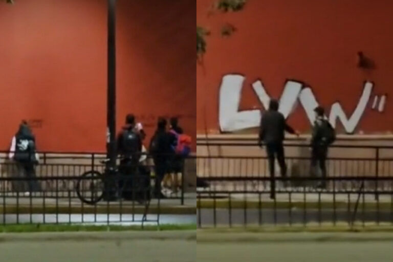 Detienen a 5 personas por rayar la fachada recién pintada de la iglesia San Francisco: Uno era el 