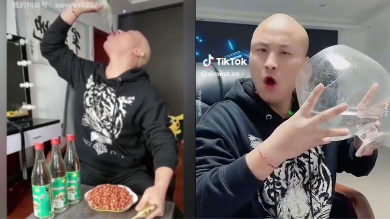 Influencer muere tras transmitir en directo cómo se bebía botellas de licor chino Baijiu