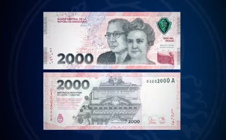 Ante alta inflación: Argentina lanza nuevo billete de $2.000, el mayor valor nominal del país