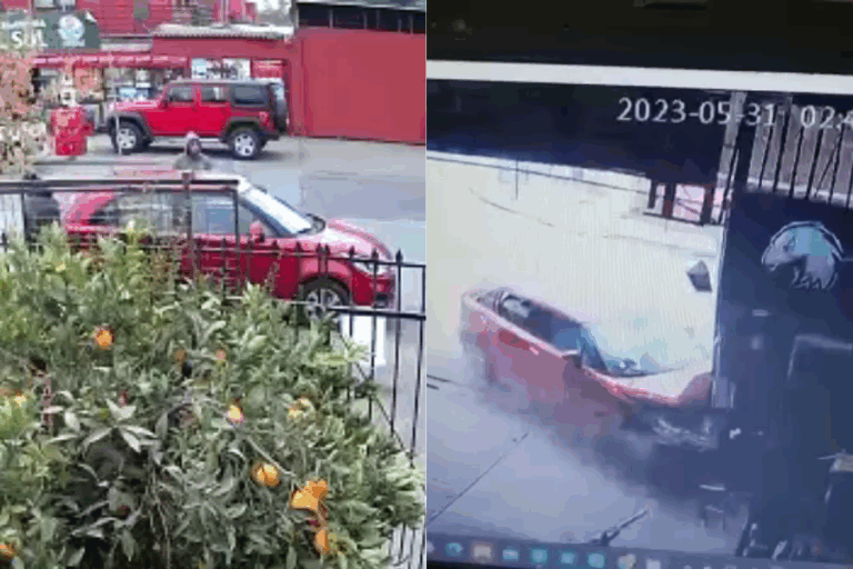 Detienen a hombre que robó un auto y chocó contra un taller mecánico cuando escapaba de Carabineros en La Florida