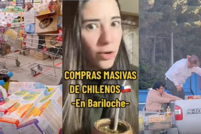 Tiktoker argentina muestra las largas filas de chilenos en Bariloche: 