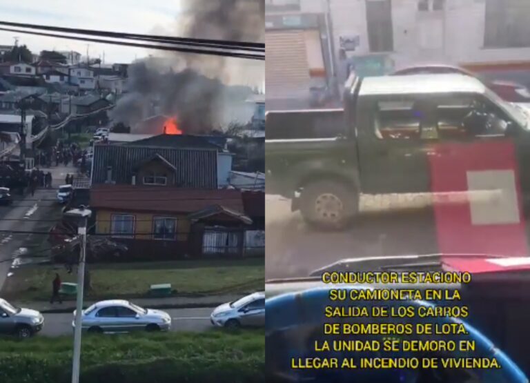 Camioneta mal estacionada impide que carro de Bomberos acudiera a llamado de incendio en Lota