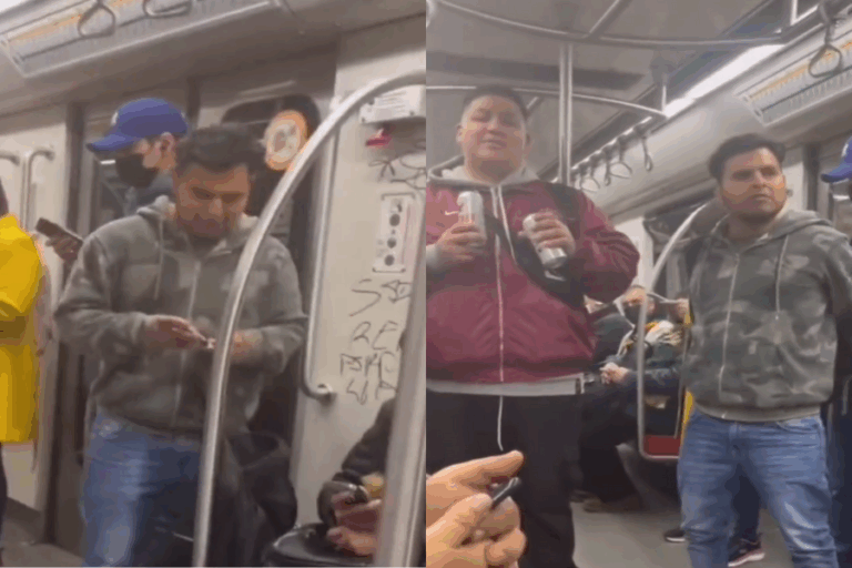 Mujer increpó a sujetos que rayaban vagón del Metro de Santiago: 