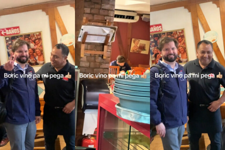 “¿Por qué mi vida es tan random?”: Usuario se viralizó tras compartir video del pdte. Boric comiendo en su local de trabajo