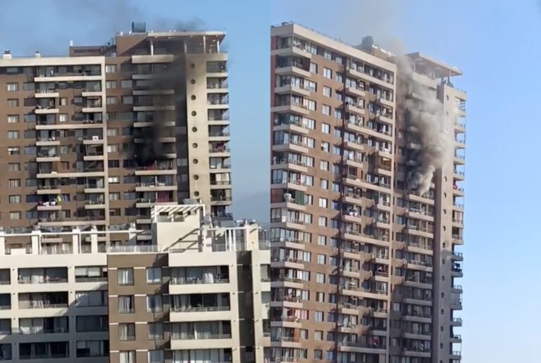Bomberos acude a alerta de incendio en departamento en Santiago