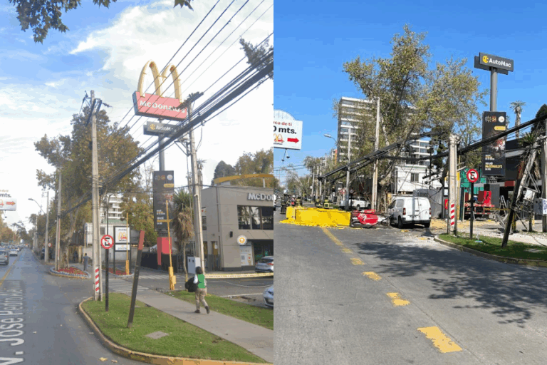 Letrero de McDonald's se desplomó sobre calle en Ñuñoa: Cedió durante proceso de remodelación