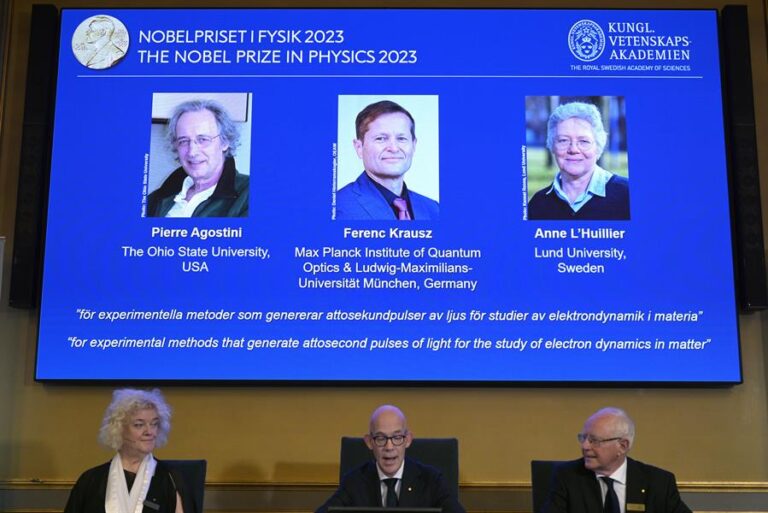 Nobel de Física 2023: Agostini, Krausz y L'Huillier se llevan el galardón por estudiar las dinámicas de los electrones