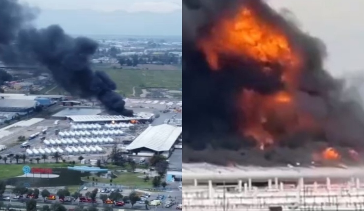 Incendio en planta de gas de Maipú está controlado: Piden no acercarse al sector