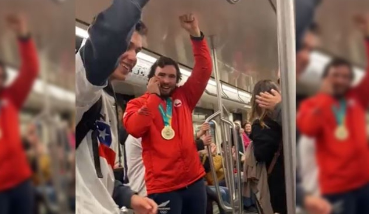 “¡Te cargamos la BIP!”: Lucas Nervi se fue en Metro y recibió la ovación de los pasajeros tras ganar medalla de oro
