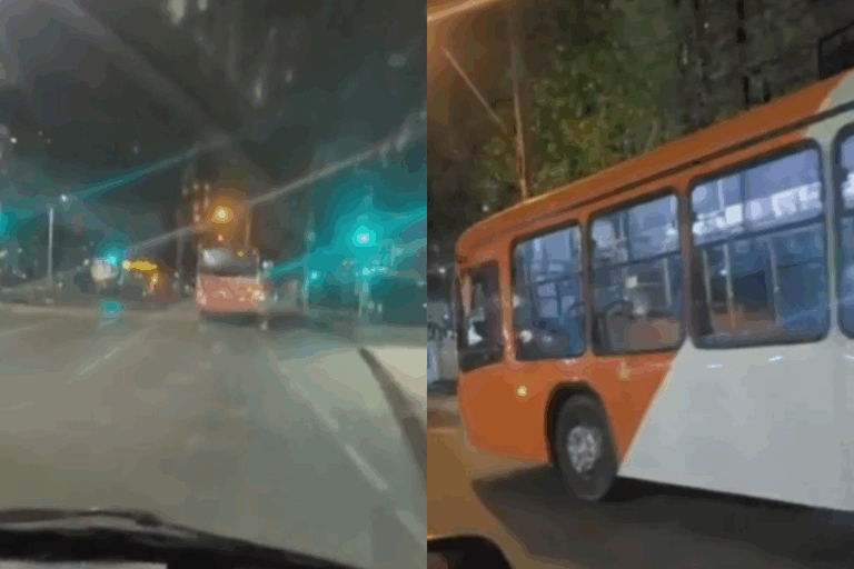 Detienen a chofer de Red que arrasó con postes y chocó un auto durante temeraria carrera entre La Cisterna y Las Condes