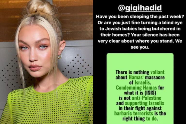 Israel critica a Gigi Hadid en Instagram: 