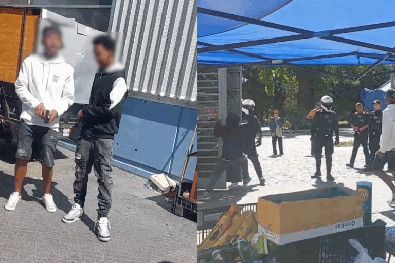Armados de pistola y cuchillo: Registran ataque a guardias de seguridad a las afueras de estación de Metro Quinta Normal