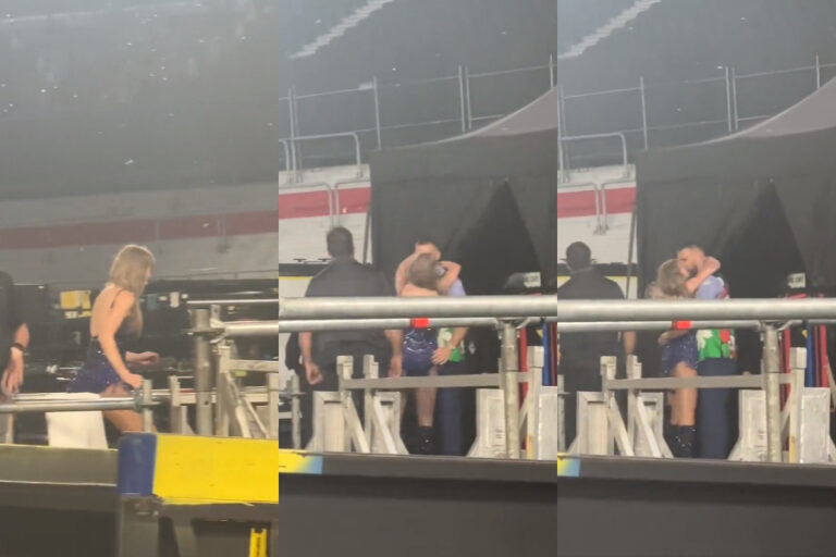 Taylor Swift le cambió la letra a “Karma” para nombrar a Travis Kelce y corrió a besarlo al terminar su show en Argentina