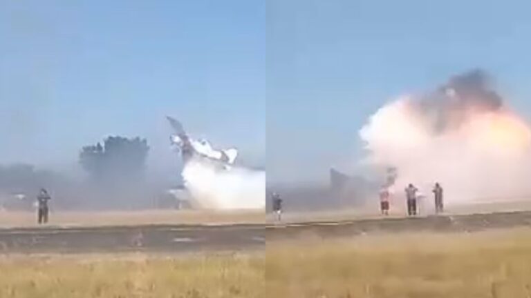 Video: Así fue la caída de la avioneta de la Conaf que capotó sobre camión en la Ruta 5 Sur