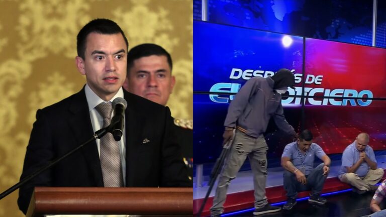 Pdte. de Ecuador declara conflicto armado interno tras ataque a canal de TV y ordena a FF. AA. neutralizar a bandas
