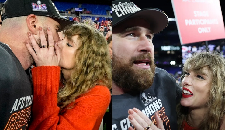 Taylor Swift celebró junto a Travis Kelce el fichaje de los Chiefs de Kansas City al Super Bowl