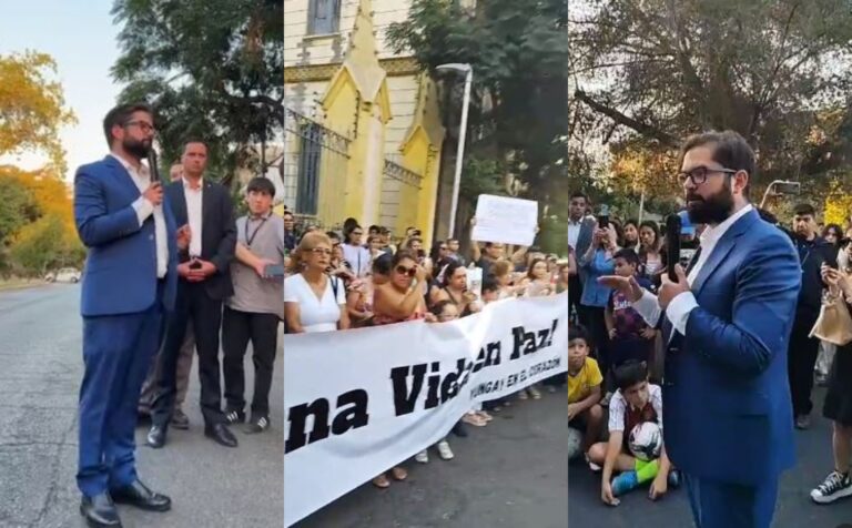 Pdte. Boric se suma a manifestación contra delincuencia en Barrio Yungay: 