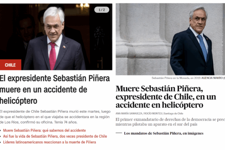 Así informó la prensa internacional la muerte del expresidente Sebastián Piñera