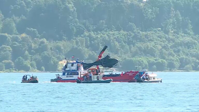 Así fue la extracción del helicóptero en que capotó Sebastián Piñera en Lago Ranco