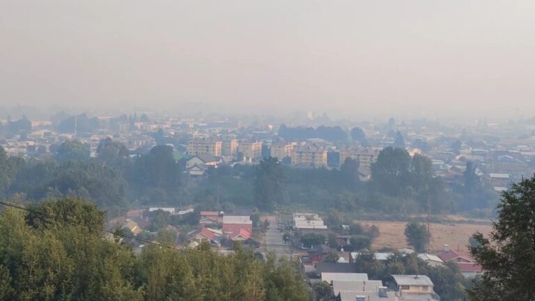 Osorno queda cubierto de humo por incendio forestal en San Juan de la Costa