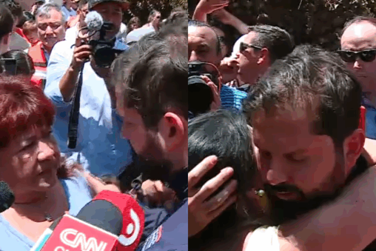 Así fue la visita del pdte. Boric a afectados por incendios forestales en Villa Alemana