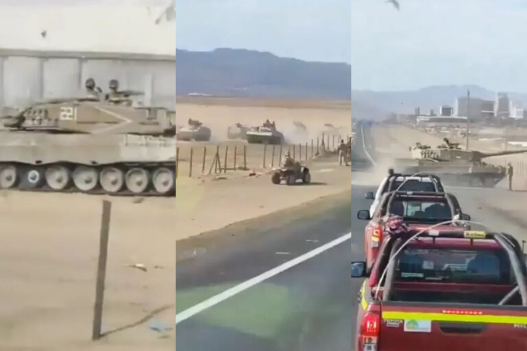 Video viral que muestra supuestos tanques militares en la frontera sur de Estados Unidos en realidad fue grabado en Chile