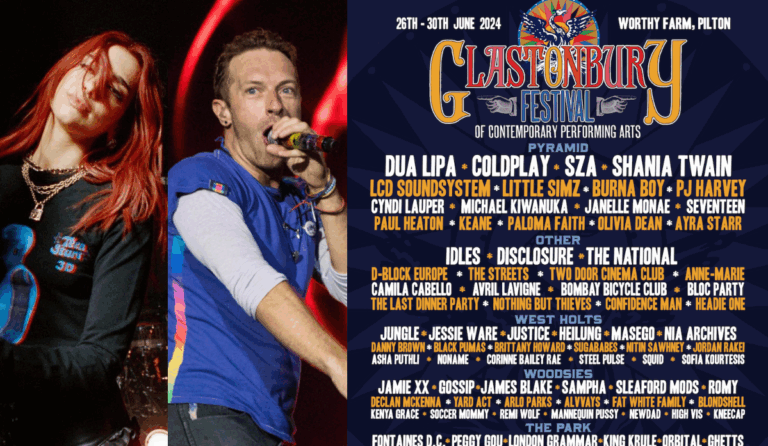 Line-up de Glastonbury 2024: Dua Lipa, Coldplay, SZA y Shania Twain encabezan el festival