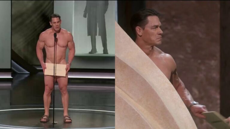 John Cena presentó el Oscar a Mejor Diseño de Vestuario completamente desnudo