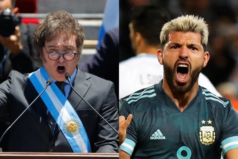 Milei elogió al Kun Agüero a raíz del debate sobre sociedades anónimas en el fútbol