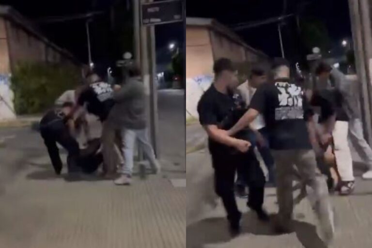 Captan brutal golpiza de un grupo de universitarios a joven que salía de una discoteca en Concepción