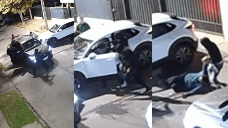 Cámaras captan violento portonazo en Ñuñoa: Le robaron hasta la silla de ruedas a hombre con movilidad reducida