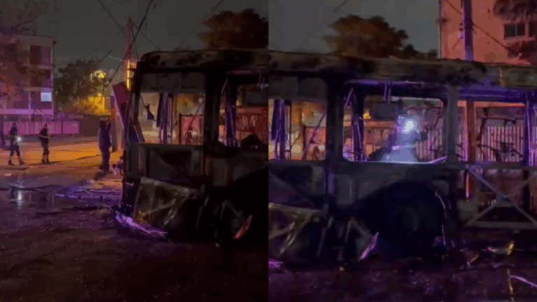 Grupo quemó bus RED en Villa Francia: En el lugar se encontró panfleto alusivo a anarquista que murió hace 15 años