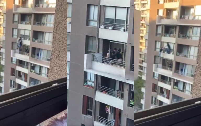 Detective de la PDI evita caída mortal de sujeto desde noveno piso durante operativo antidrogas en Santiago